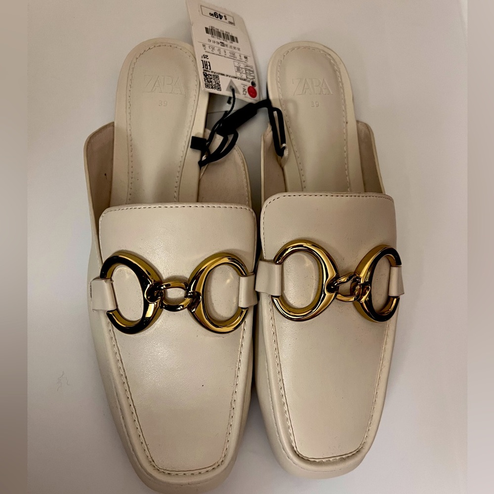 Zara open back loafers